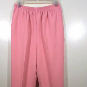 Vintage Alfred Dunner Pants Pink Polyester Coastal Pull On Size: 14-16